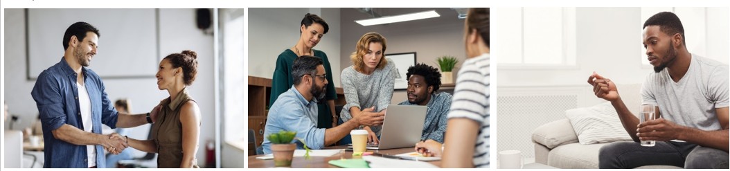 3 images of people